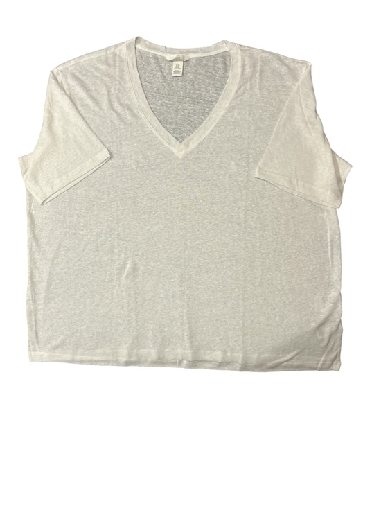 H&M Tops - H&M Lightweight V-Neck 100% Linen Tee in White sz XXL